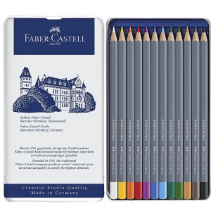 Lápis de Cor Faber Castell Goldfaber Aquarelável Estojo de Lata Com 12 Cores