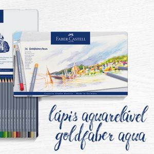 Lápis Aquarelavel Goldfaber Fabercastell Estojo Com 24 Cores