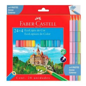 Lápis de Cor Ecolápis 24 Cores + 4 Pastel - Faber-castell