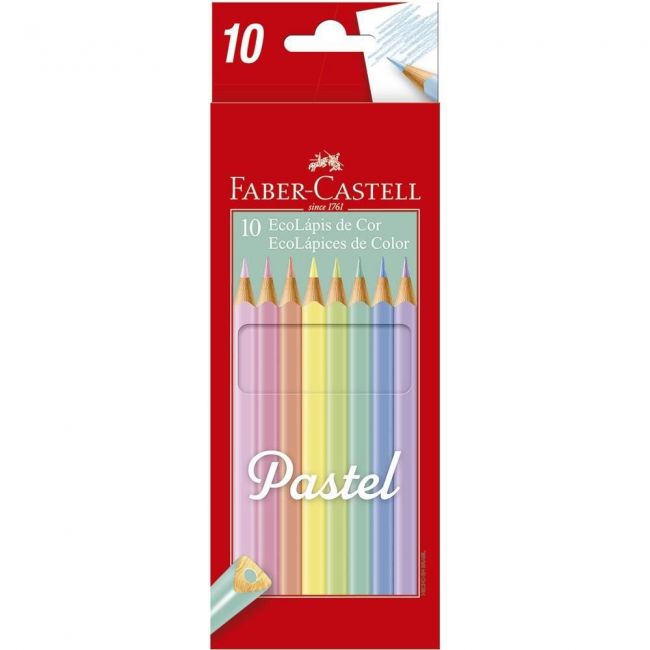 Lápis de Cor Ecolápis Cor Pastel 10 Cores - Faber Castell