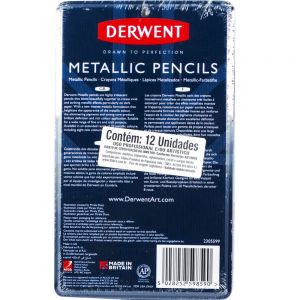 Lápis de Cor Permanente Metallic 12 Cores Estojo Lata - Derwent