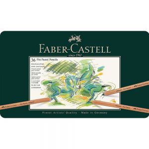 Lápis de Cor Faber Castell Pitt Pastel Seco Estojo de Lata Com 36 Cores