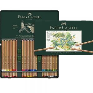 Lápis de Cor Pitt Pastel Seco 112160 Estojo Com 60 Cores Profissional Faber Castell