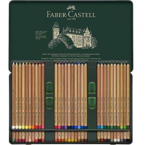 Lápis de Cor Faber Castell Pitt Pastel Seco Estojo de Lata Com 60 Cores