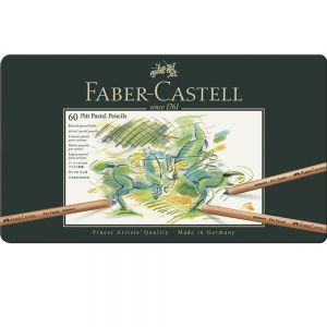 Lápis de Cor Faber Castell Pitt Pastel Seco Estojo de Lata Com 60 Cores
