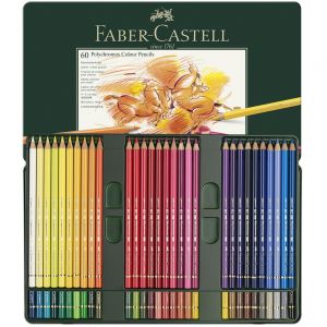 Lápis de Cor Faber-castell Polychromos 110060 Estojo de Metal Com 60 Cores