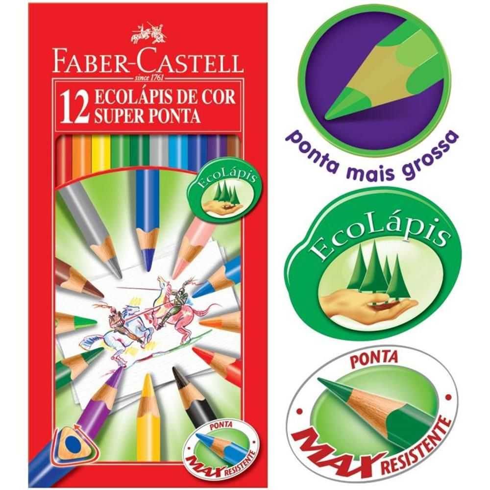 Lápis de Cor Super Ponta 12 Cores - Faber Castell