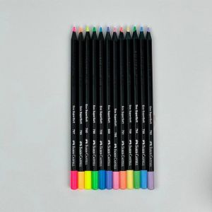 Lápis de Cor Supersoft 12 Cores Neon e Pastel Faber-castell