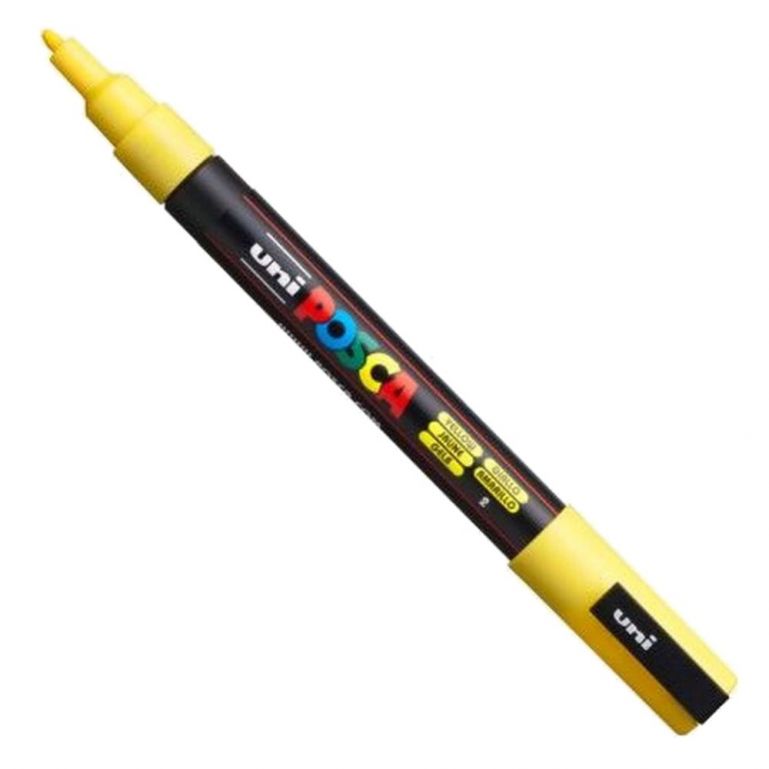 Marcador Posca 0.9-1.3 Mm Amarelo Pc-3m - Uni-ball