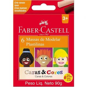 Massa de Modelar Caras e Cores 6 Cores - Faber Castell