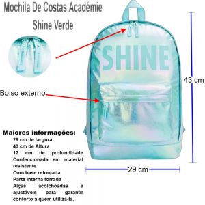 Mochila de Costas Académie Shine Verde -tilibra