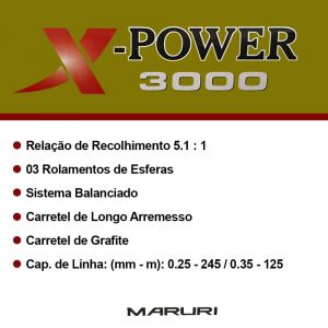 Molinete Maruri X-power 3000 3 Rolamentos