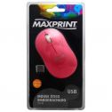 Mouse Óptico Usb Emborrachado Rosa 607498 - Maxprint 
