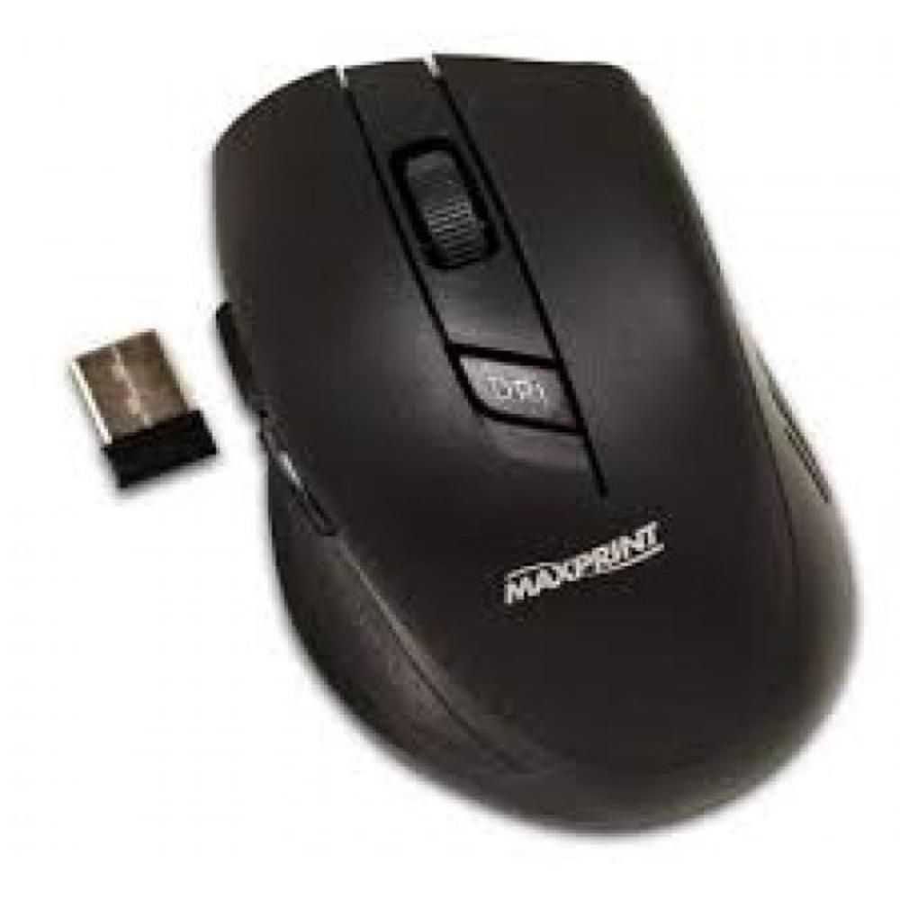 Mouse Sem Fio 1600 Dpi Preto Usb 5 Botões - Maxprint