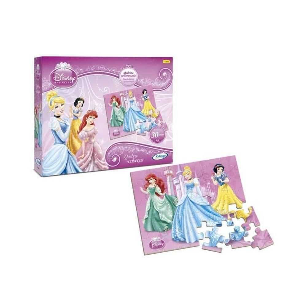Quebra Cabeça 30 Peças Em Madeira Princesas Disney - Xalingo