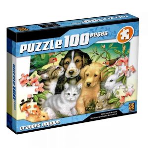 Quebra Cabeça Puzzle 100 Peças Grandes Amigos - Grow