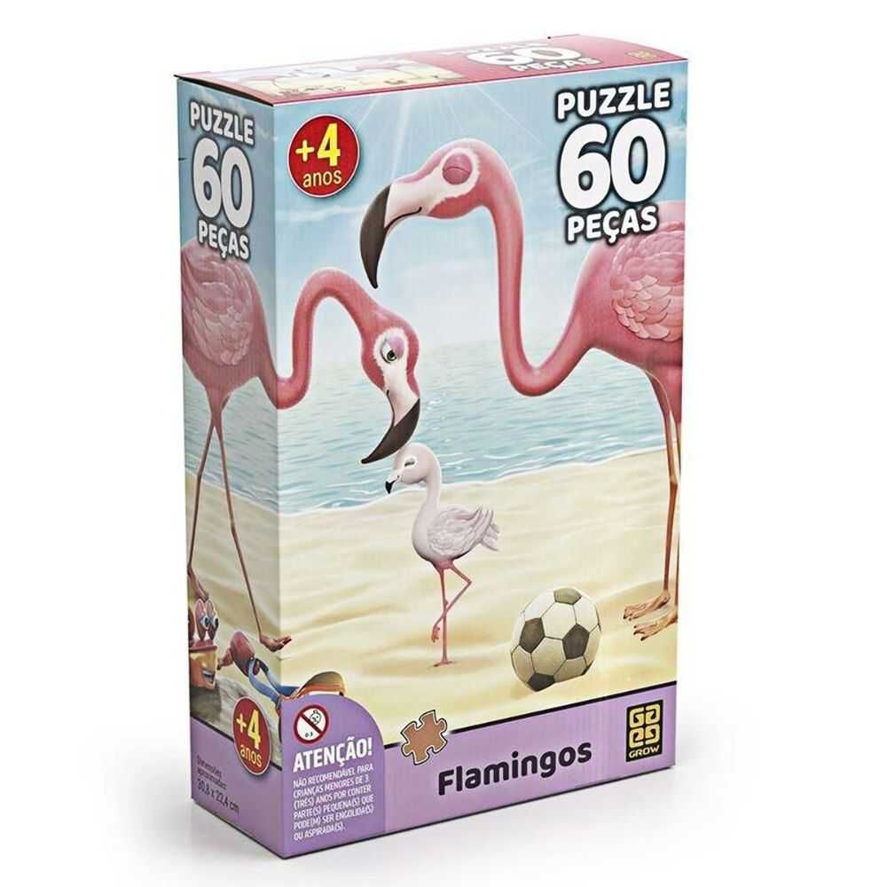 Quebra Cabeça Puzzle 60 Peças Flamingos Grow