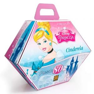 Quebra Cabeça Puzzle Bolsa Com 80 Peças Princesas Disney Grow