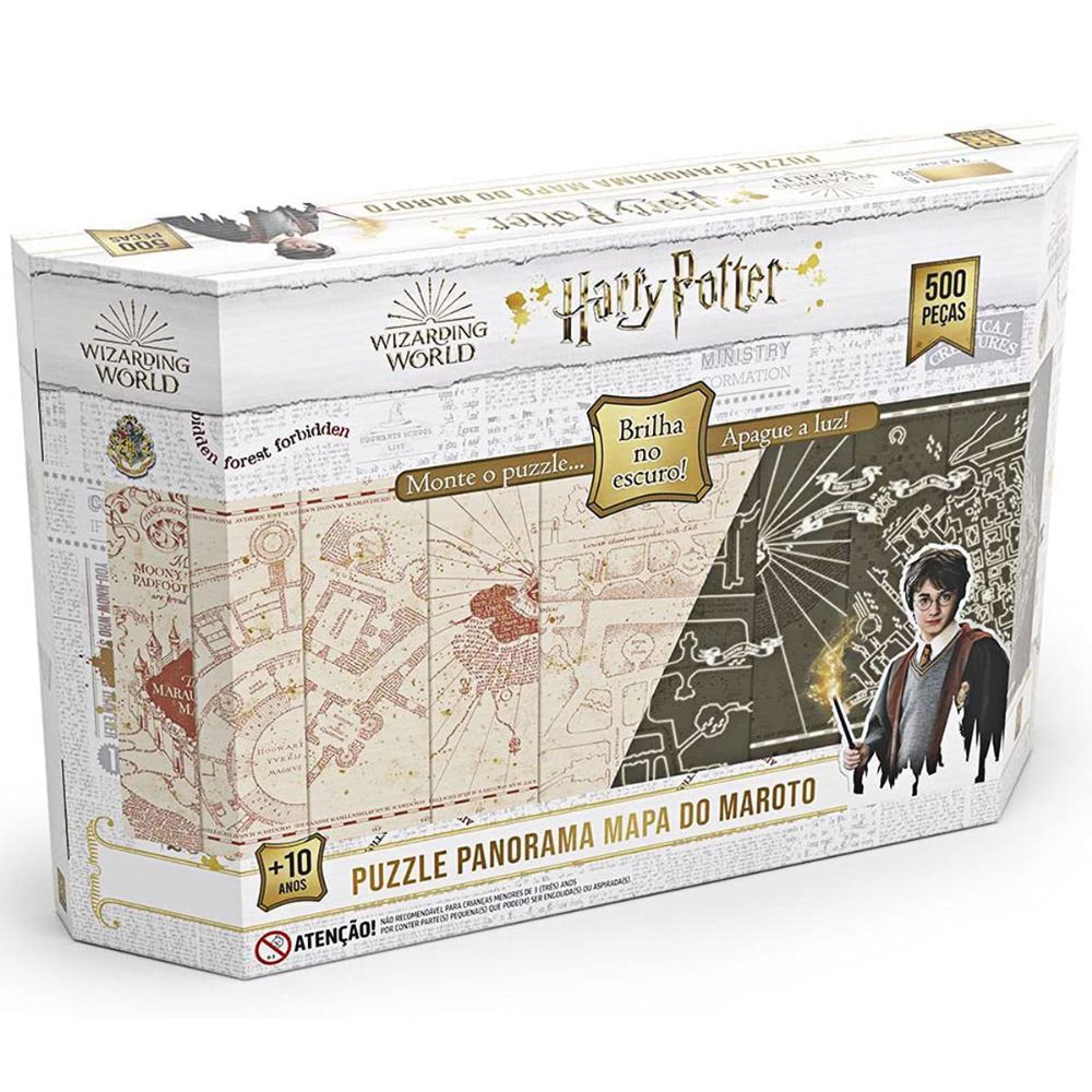 Quebra Cabeça Puzzle Panorama 500 Peças Harry Potter Brilha No Escuro Grow