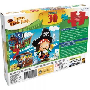Quebra-cabeça Tesouro dos Piratas 30 Peças - Grow