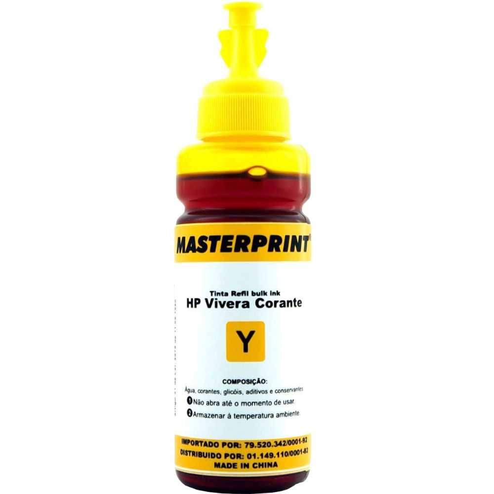 Refil de Tinta Masterprint Bulk Ink Compatível Com Impressoras Vivera Hp Amarelo