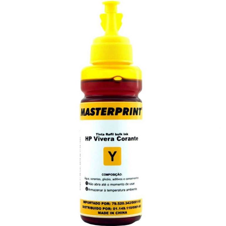Refil de Tinta Masterprint Bulk Ink Compatível Com Impressoras Vivera Hp Amarelo