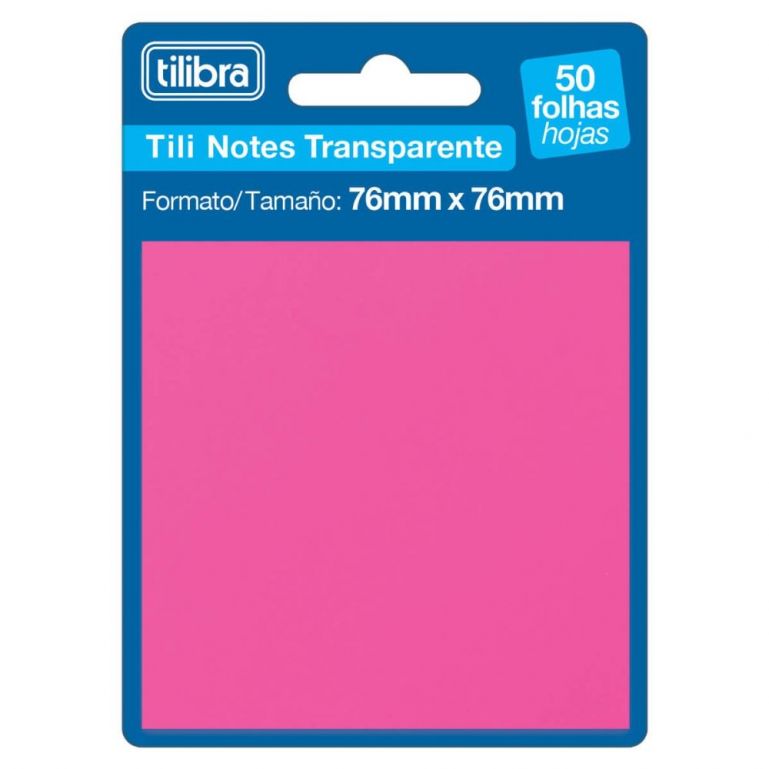 Tili Note 76x76 Mm Transparente Rosa - Tilibra