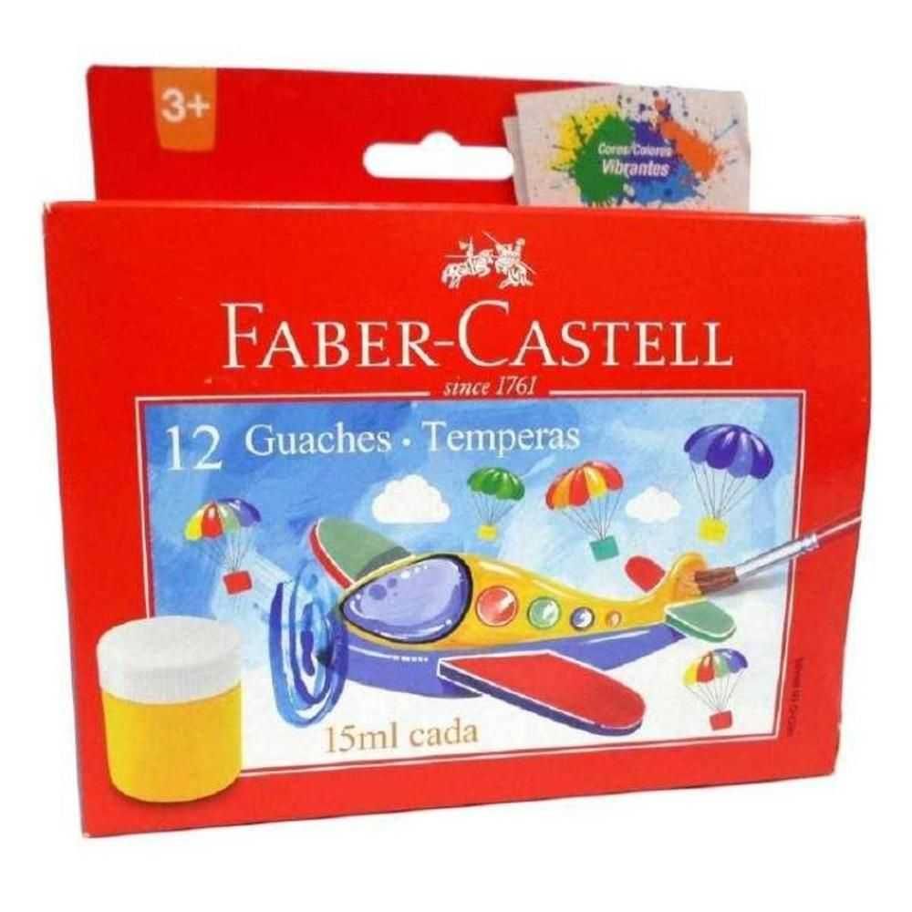 Tinta Guache 12 Cores 15ml Lavavel Tinta - Faber Castell