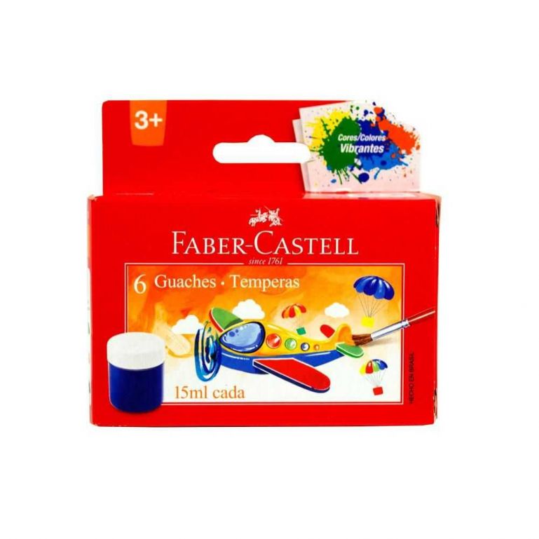 Tinta Guache 6 Cores Faber Castell