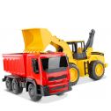Trator Carregadeira e Escavadeira Com Alavanca de Brinquedo Roma Brutale Construction