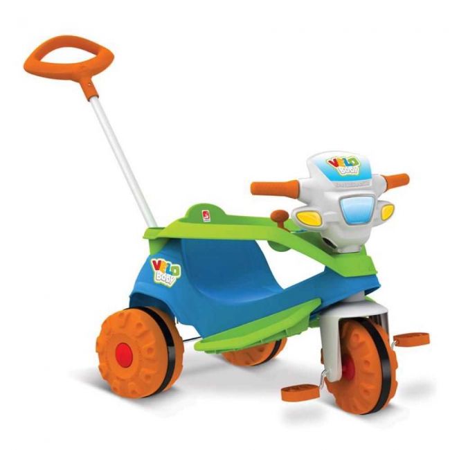 Triciclo Infantil Velobaby Passeio e Pedal Com Empurrador - Bandeirante
